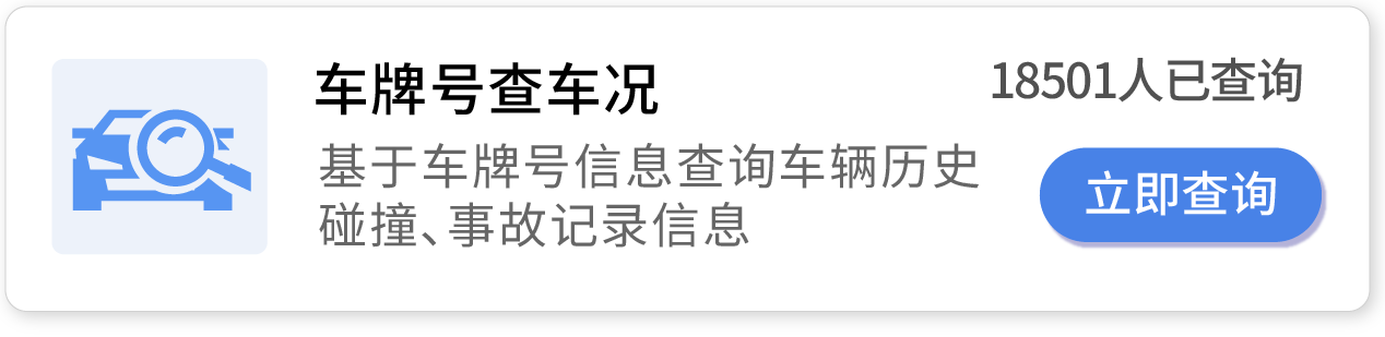车牌号查询车况，基于车牌号查询车辆历史碰撞、事故记录等车况信息。